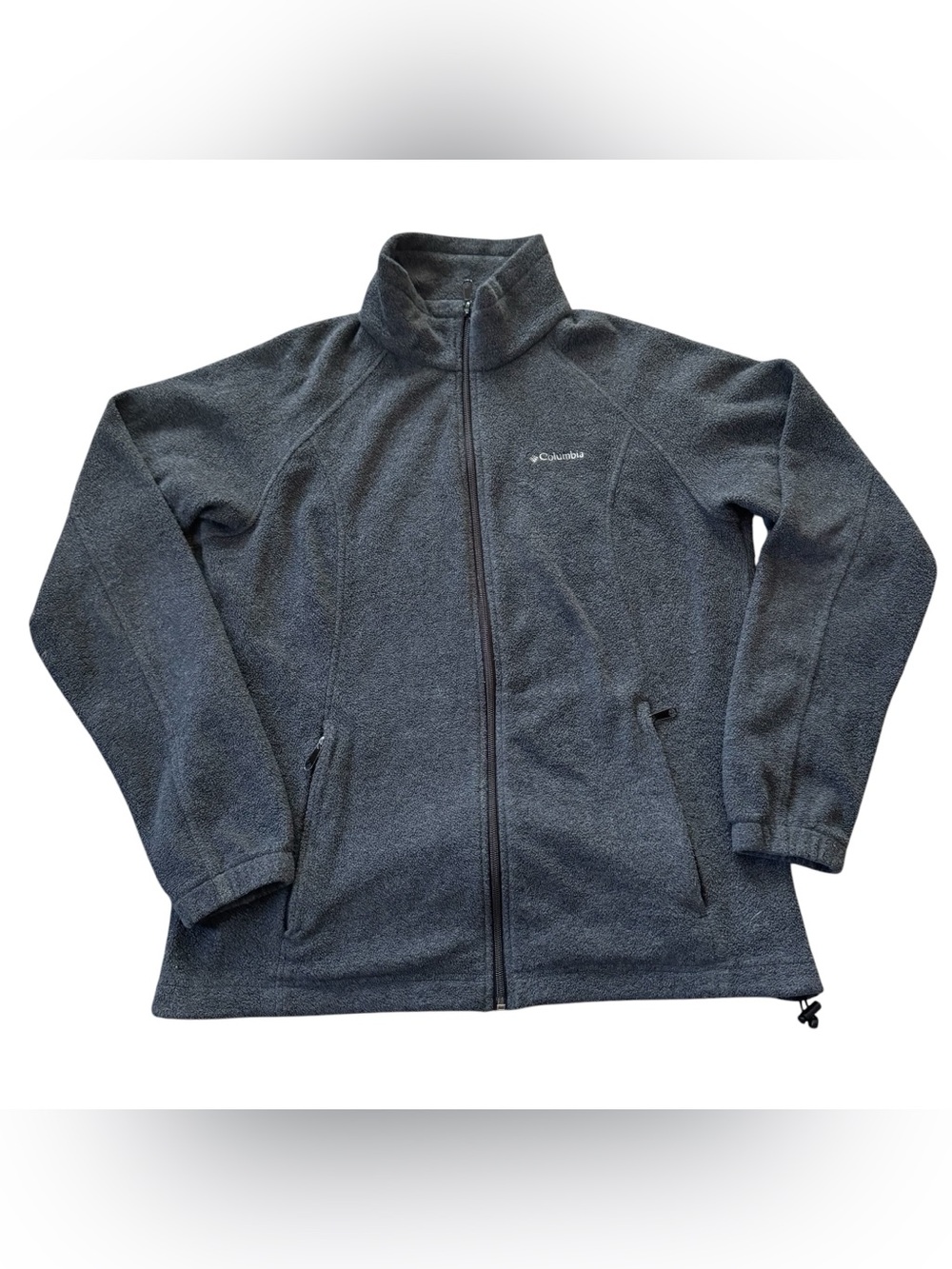 Columbia Women’s Large Gray Full Zip Fleece Jacket Outdoor Hiking Zip Pockets